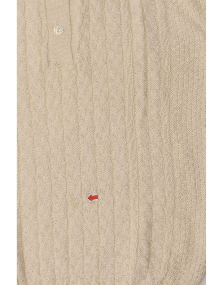VINTAGE Womens Polo Neck Jumper Sweater UK 16 Large White Vintage Vintage and Second-Hand Vintage from Messina Hembry 