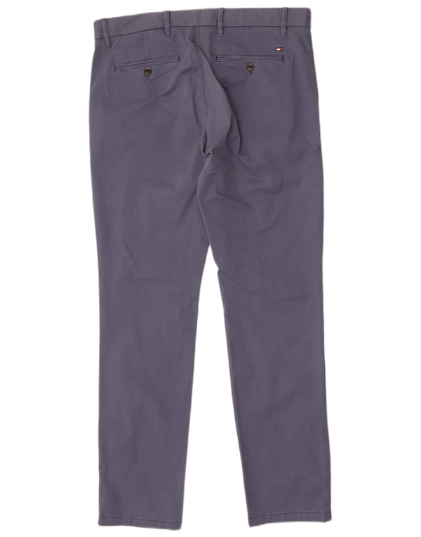 Tommy Hilfiger Mens Slim Chino Calças W34 L32 Azul Algodão
