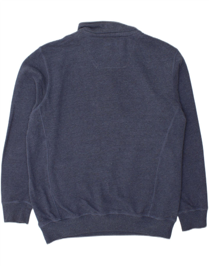 JOULES Mens Zip Neck Sweatshirt Jumper Large Navy Blue Cotton Vintage Joules and Second-Hand Joules from Messina Hembry 