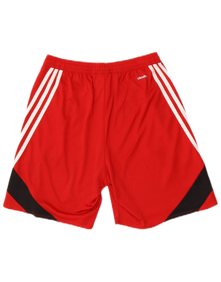 Adidas Mens Climalite Sport Shorts Pequeno Poliéster Colorblock Vermelho
