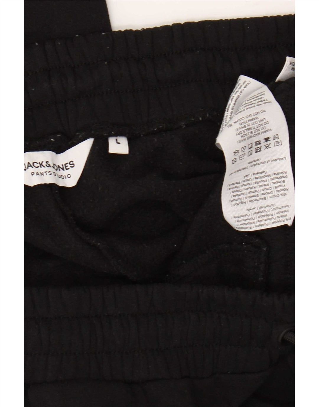 Calça de treino masculina Jack & Jones Joggers grande poliéster preto