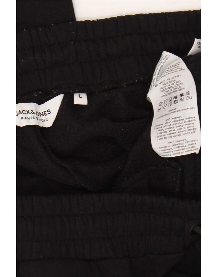 Calça de treino masculina Jack & Jones Joggers grande poliéster preto