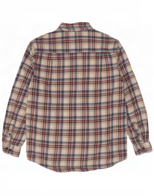 Atlas For Men Camisa masculina de flanela xadrez bege médio