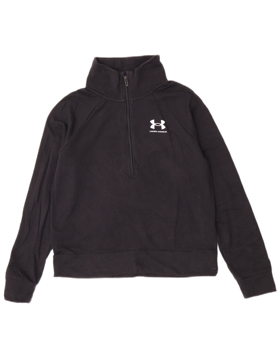 Under Armour Feminino Zip Neck Pulôver Treino Top Reino Unido 10 Pequeno Preto
