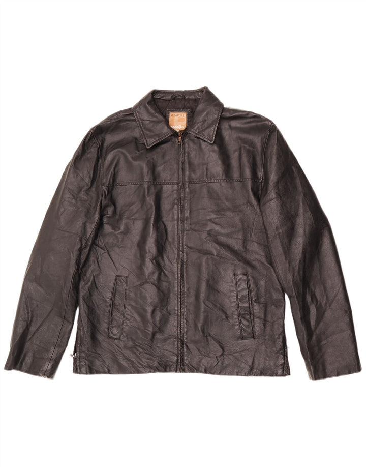 Jaqueta de couro masculina Conbipel UK 38 couro preto médio