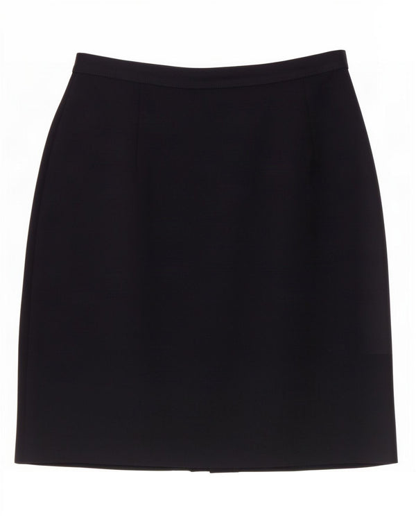 Saia lápis feminina Marks & Spencer St. Michael Reino Unido 10 pequena W26 azul marinho