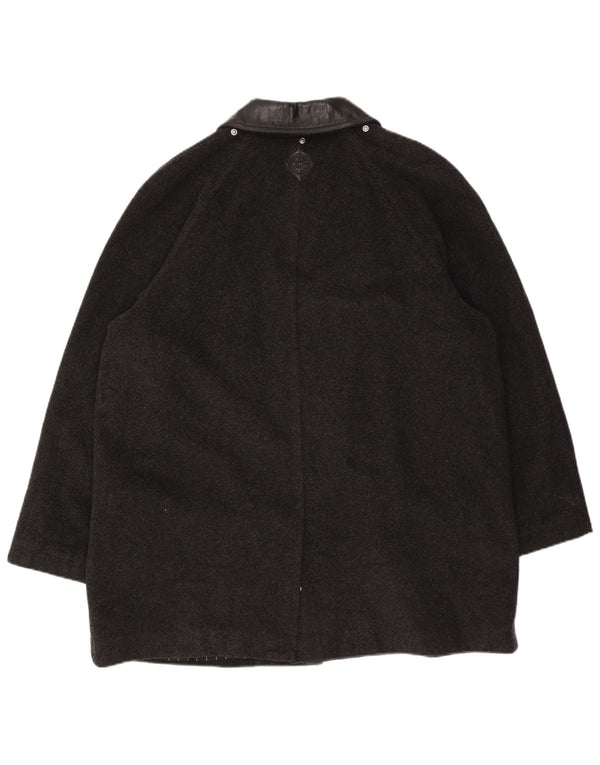 Jaqueta utilitária masculina Iceberg IT 52 XL cinza listrada de lã virgem clássica