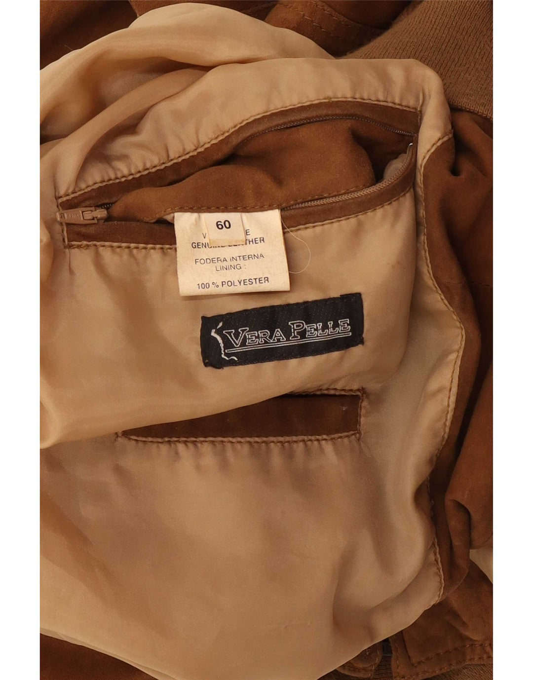 Jaqueta bomber masculina vintage de camurça Reino Unido 42 XL couro marrom