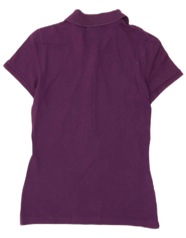Camisa polo feminina Lacoste tamanho 40 algodão roxo médio