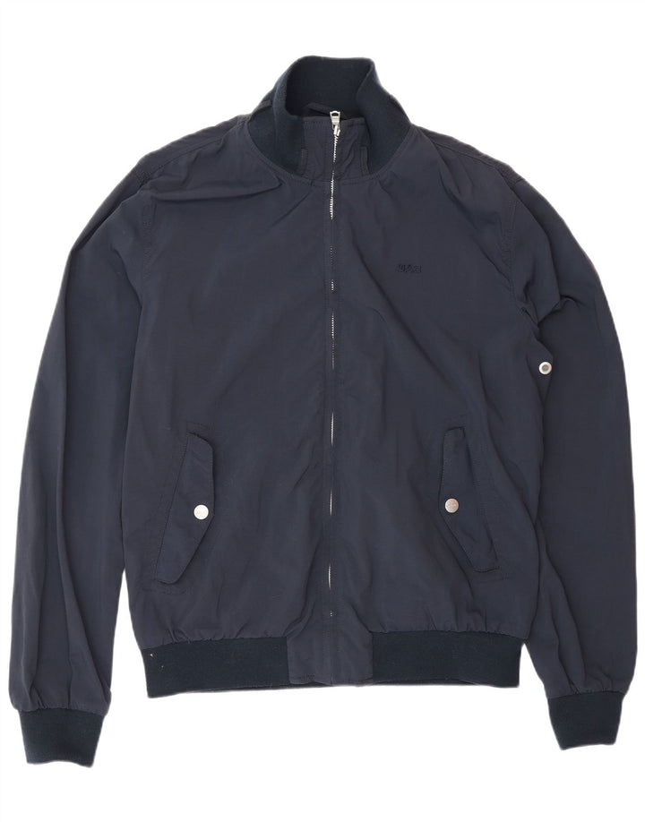 Gas Mens Bomber Jacket UK 40 Grande Poliamida Azul Marinho
