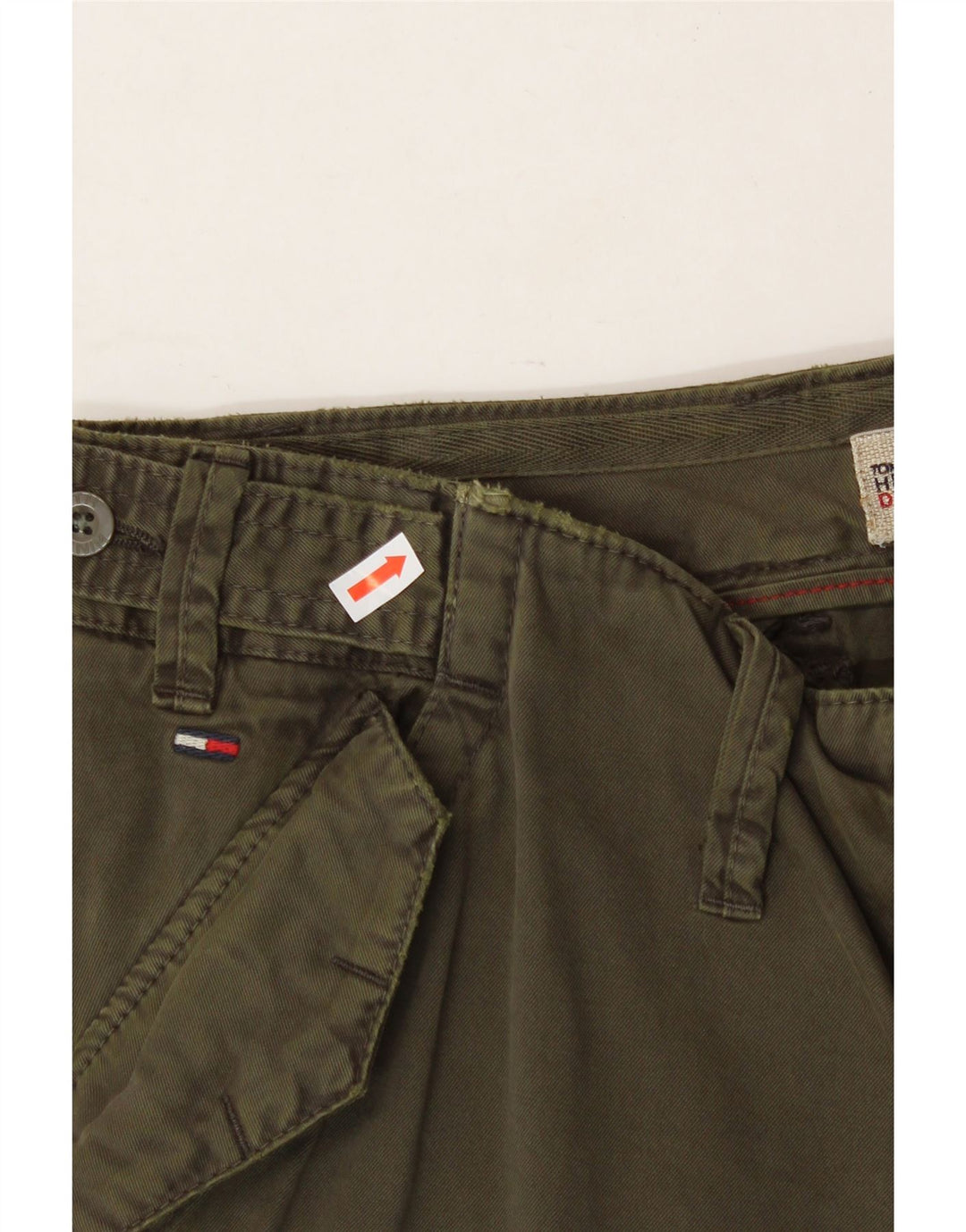 TOMMY HILFIGER Womens Straight Cargo Trousers W28 L32 Khaki Cotton Vintage Tommy Hilfiger and Second-Hand Tommy Hilfiger from Messina Hembry 