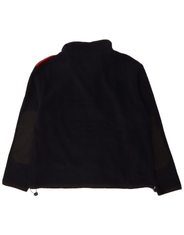 Jumper de lã masculino Caterpillar com zíper e gola XL azul marinho poliéster colorblock