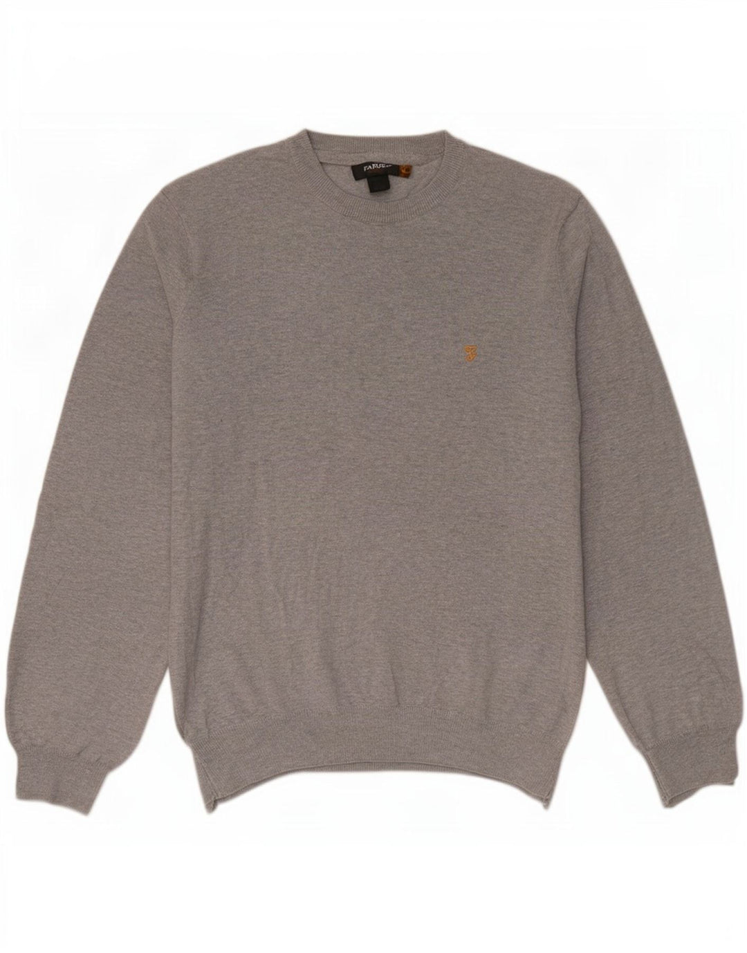 Suéter masculino Farah com gola redonda cinza médio