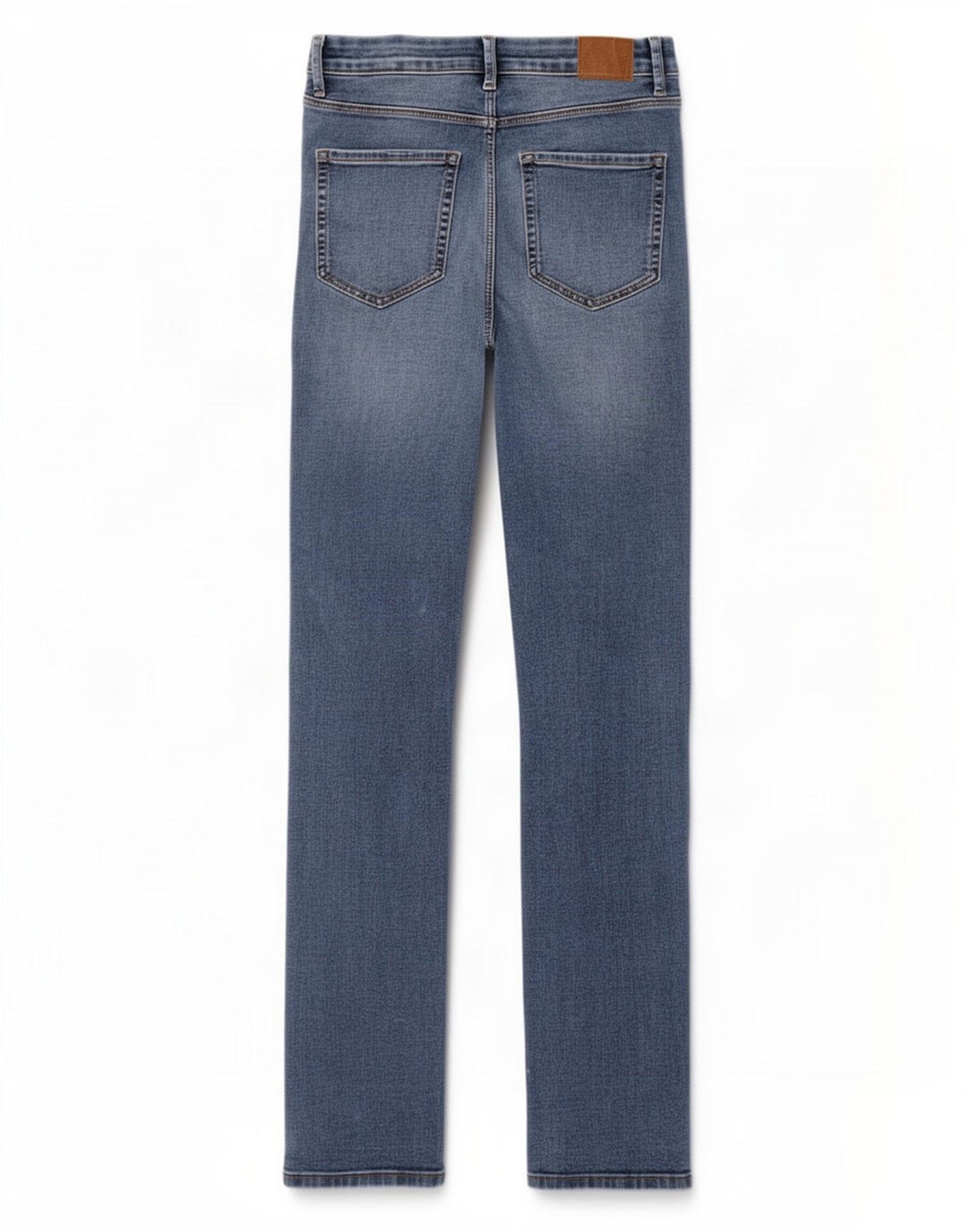 Calça jeans feminina Marks & Spencer Sienna Straight UK 12 médio W30 L31 azul