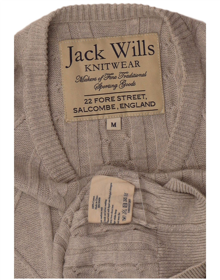 Suéter masculino Jack Wills com gola redonda e algodão cinza médio clássico