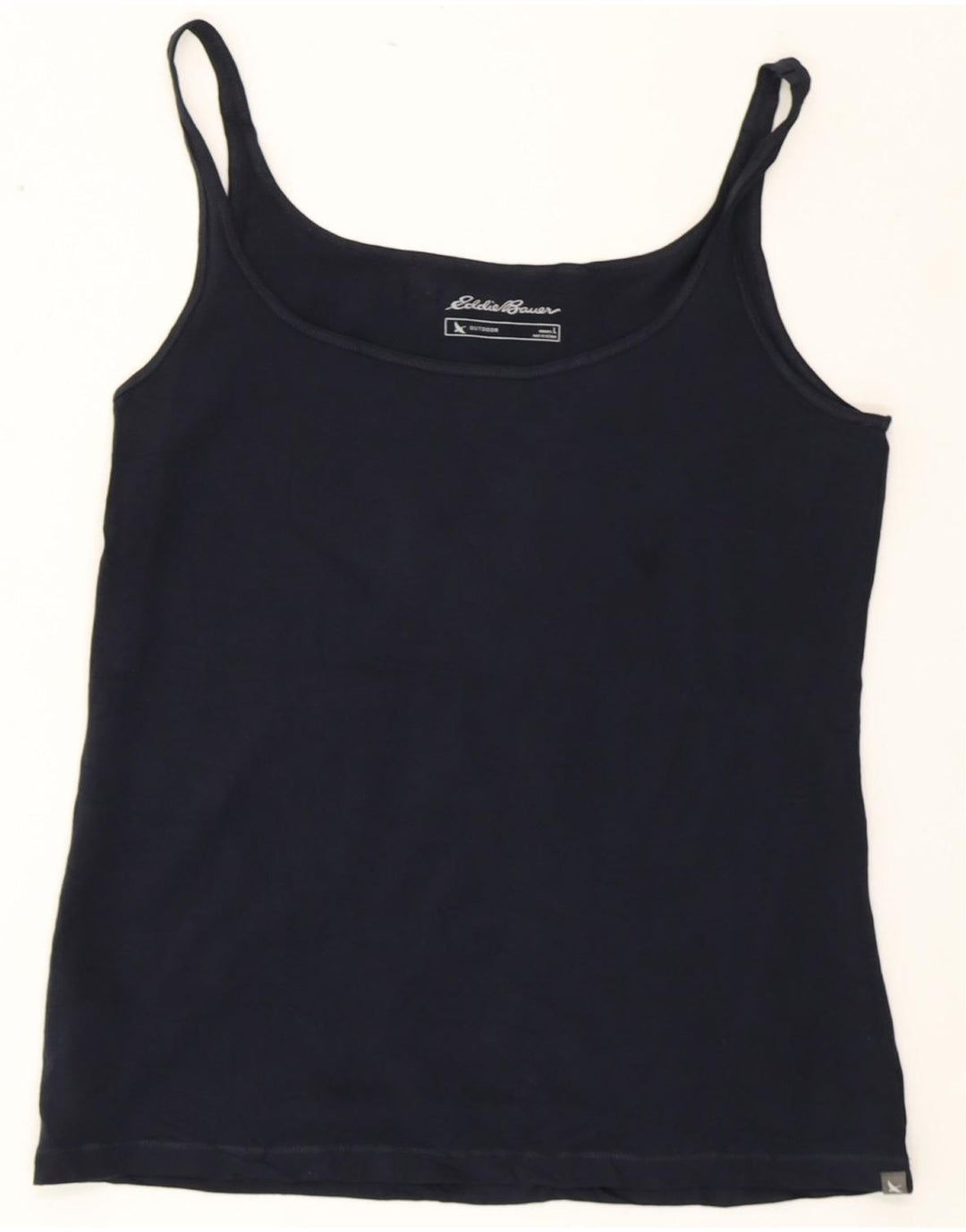 EDDIE BAUER Top cami feminino outdoor Reino Unido 14 grande algodão azul marinho