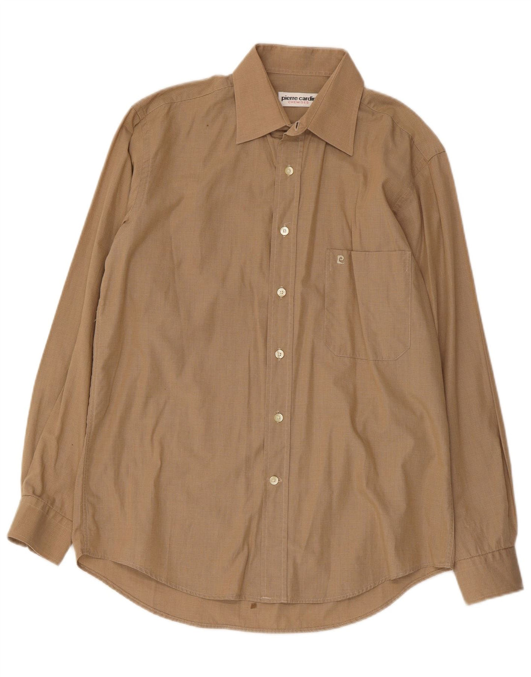 Camisa masculina PIERRE CARDIN tamanho 39 algodão listrado bege médio