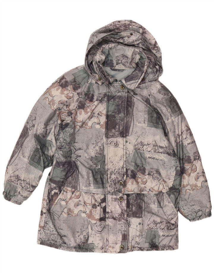 Jaqueta de chuva feminina FUCHS & SCHMITT folgada Reino Unido 16 patchwork cinza grande