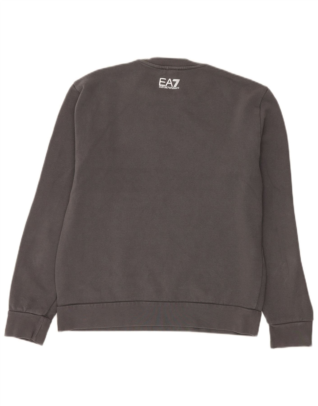 Suéter gráfico masculino Emporio Armani algodão cinza médio