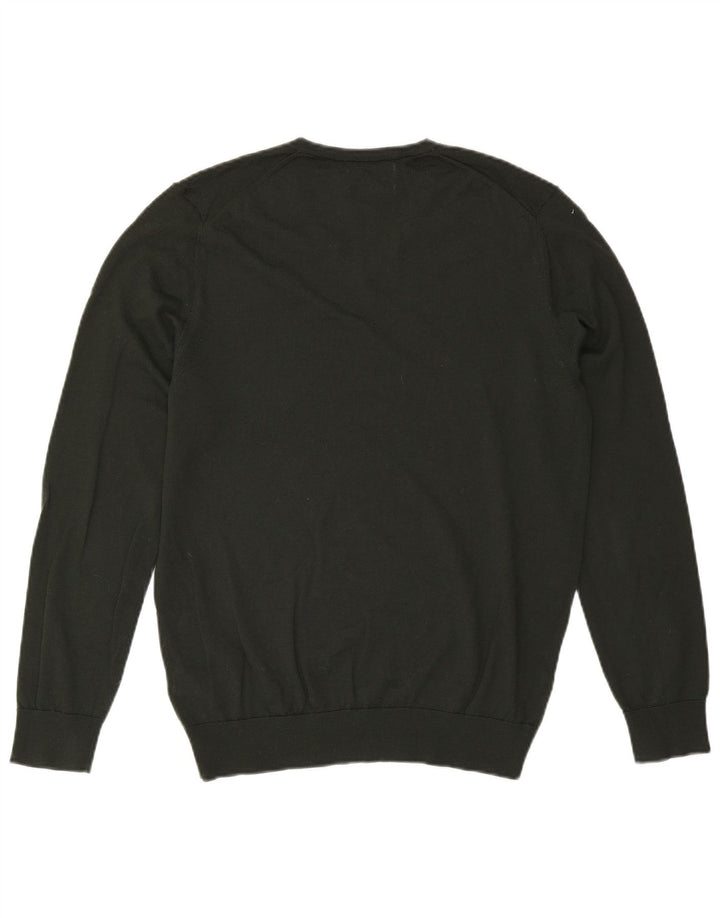 Suéter masculino Marks & Spencer com decote em V, grande lã cáqui