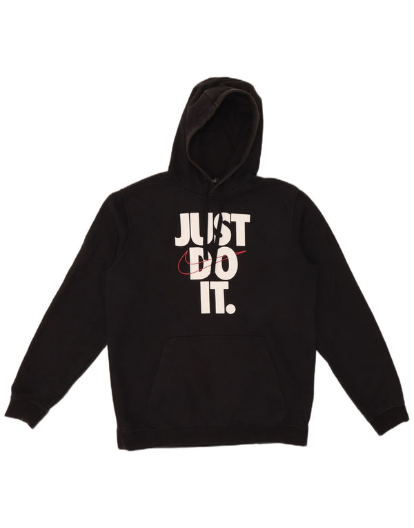 Nike masculino gráfico moletom com capuz médio algodão preto