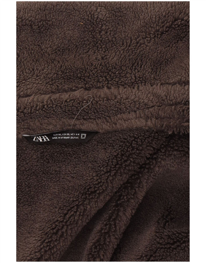 Jaqueta masculina Sherpa Zara UK 42 XL cinza poliéster