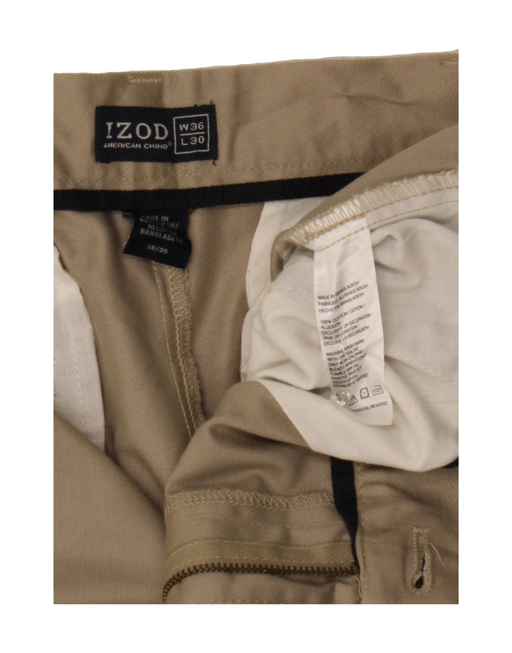 IZOD Mens Straight Chino Trousers W36 L30 Beige Cotton Vintage Izod and Second-Hand Izod from Messina Hembry 