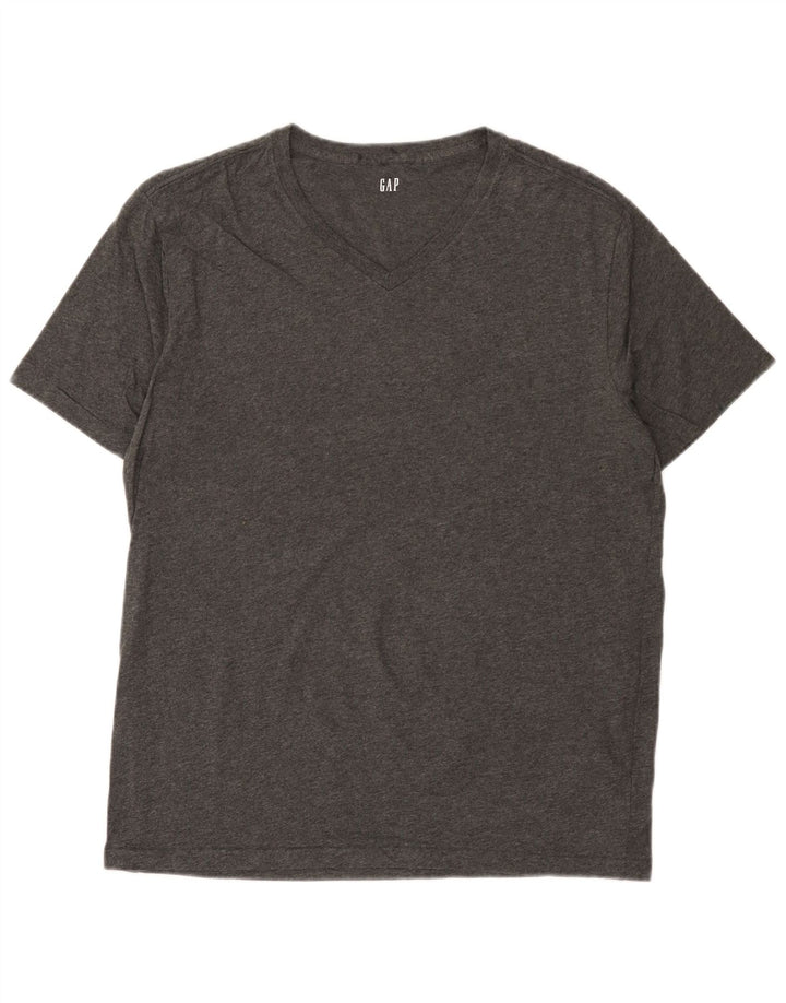 Camiseta masculina Gap grande algodão manchado cinza