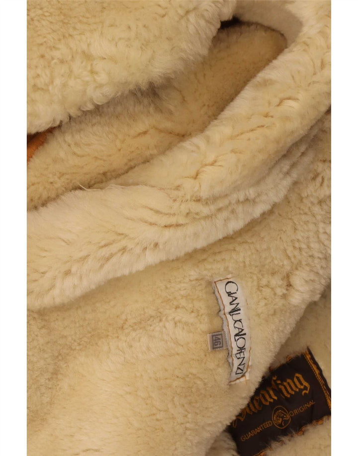 Jaqueta feminina grande de shearling Gianluca Lorenzi IT 46 grande bege