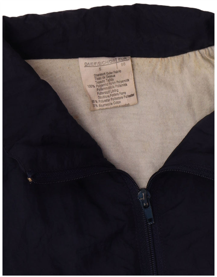 Jaqueta superior de agasalho masculino vintage XL azul marinho Colourblock poliamida