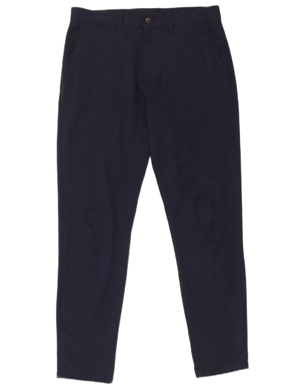 Zara Mens Slim Chino Calças EU 40 Médio W31 L29 Azul Marinho