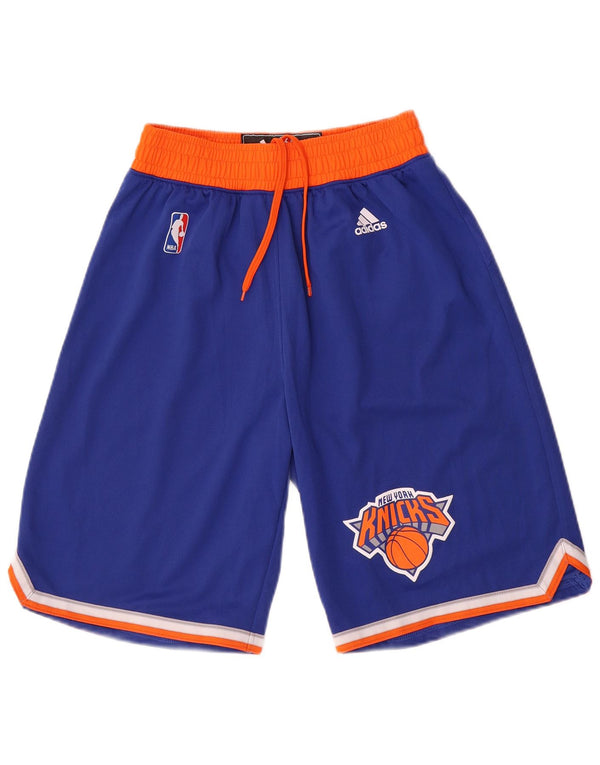 Adidas Mens New York Knicks Sport Shorts Pequeno Azul Colorblock Poliéster