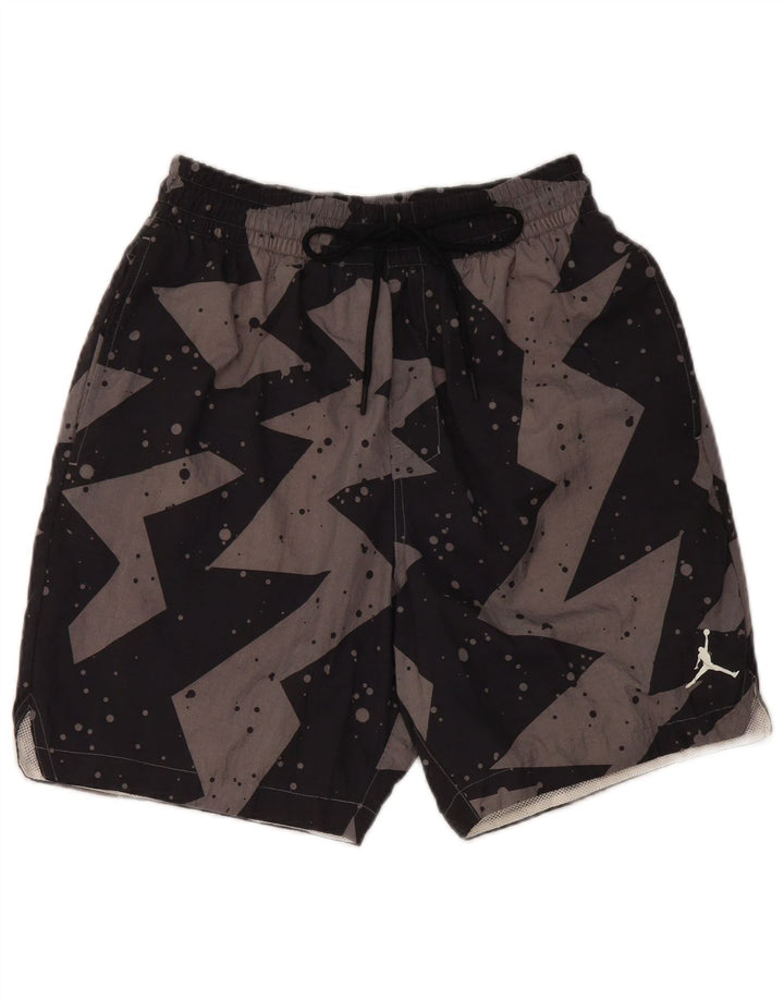 Jordan Mens Sport Shorts Pequeno Cinza Geométrico Nylon