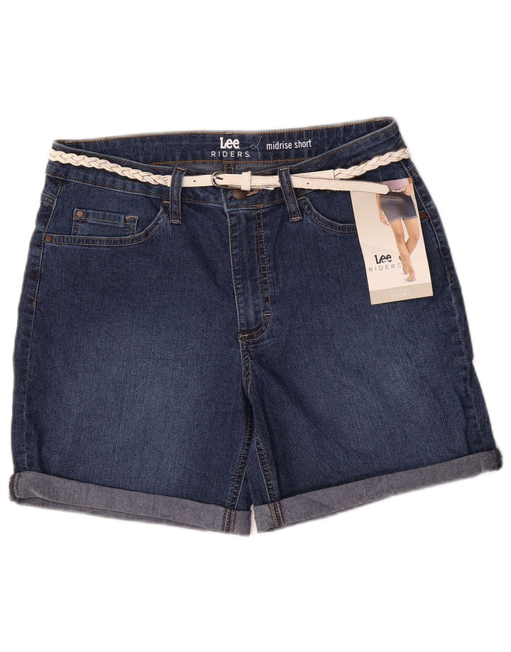 Shorts jeans feminino de cintura média LEE EUA 12 grande W32 algodão azul