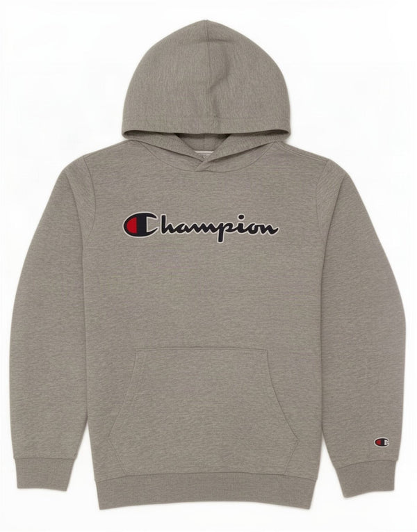 Champion Boys Graphic Hoodie Jumper 11-12 Years Large Grey