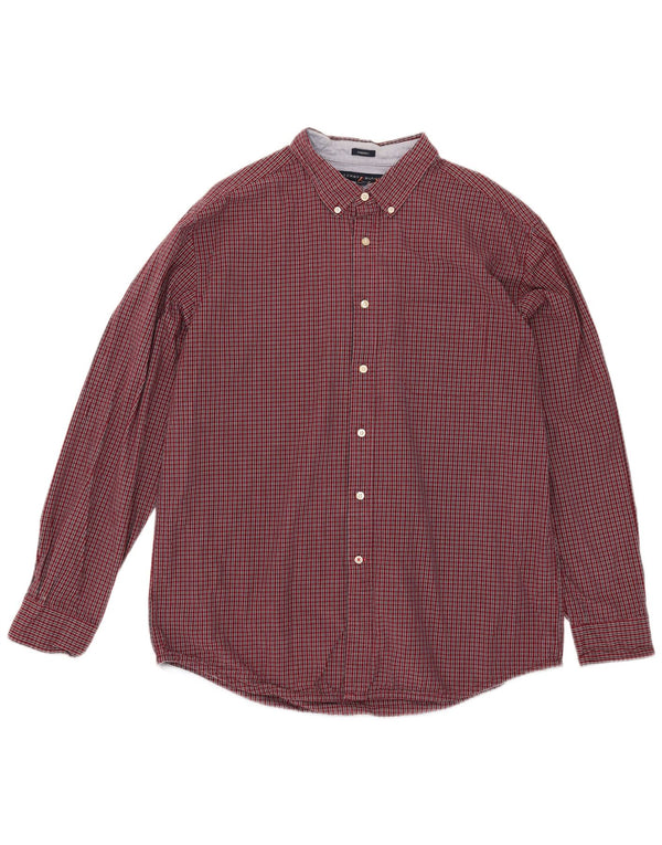 Camisa Tommy Hilfiger Masculina Classic Fit XL Borgonha Algodão Gingham