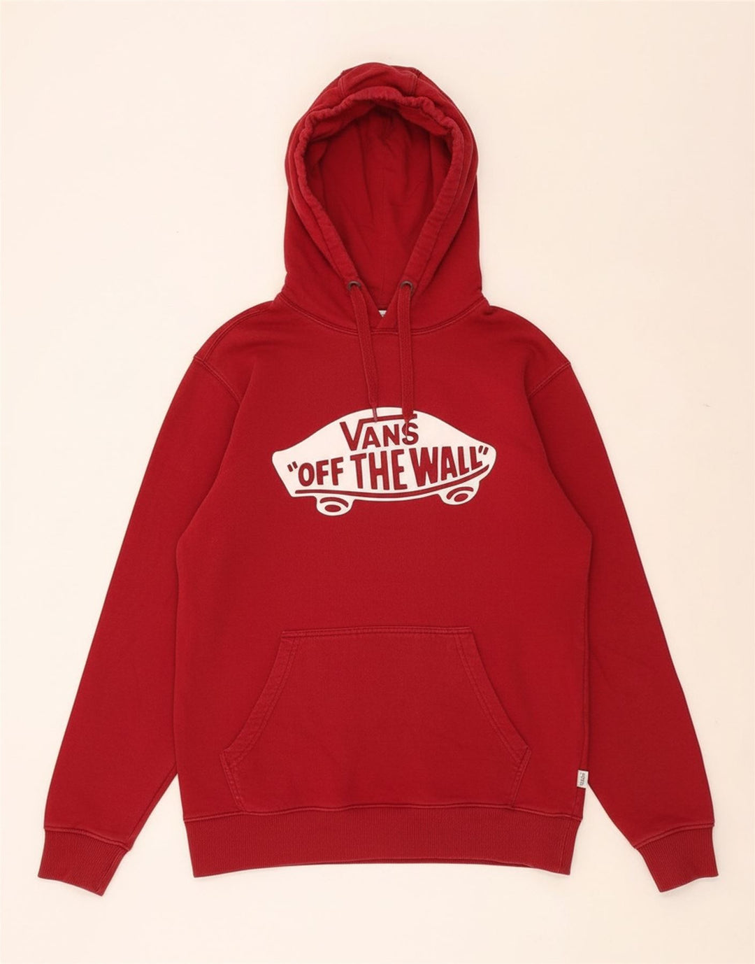 VANS Mens Graphic Hoodie Jumper Pequeno Algodão Borgonha