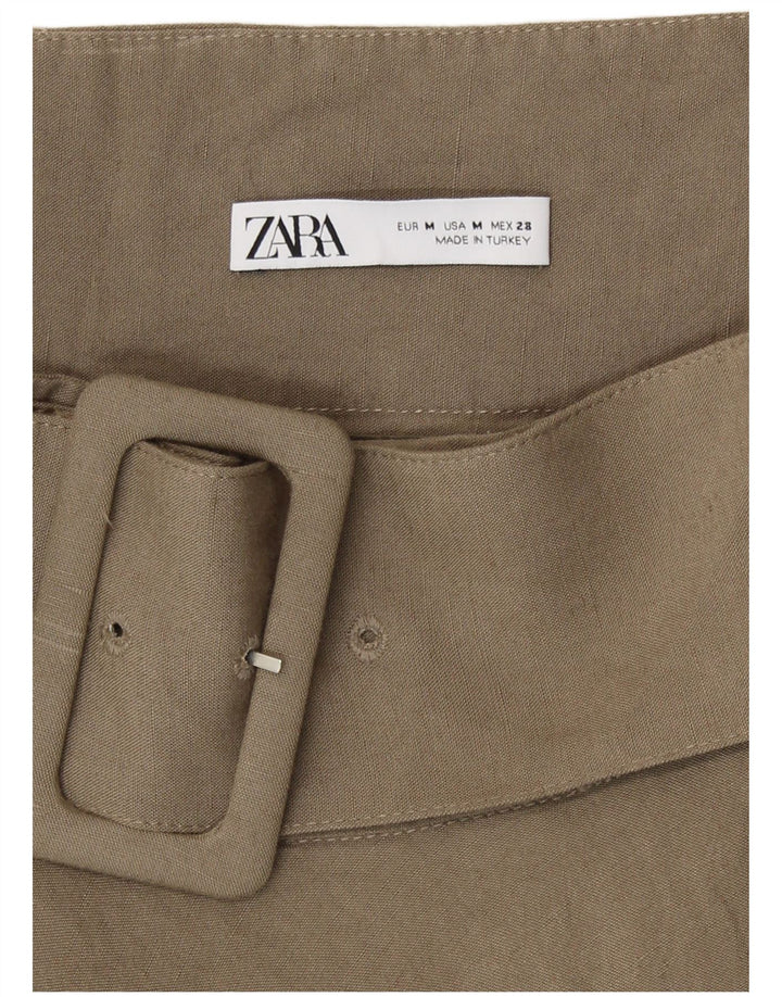 Saia larga feminina Zara médio W28 cáqui
