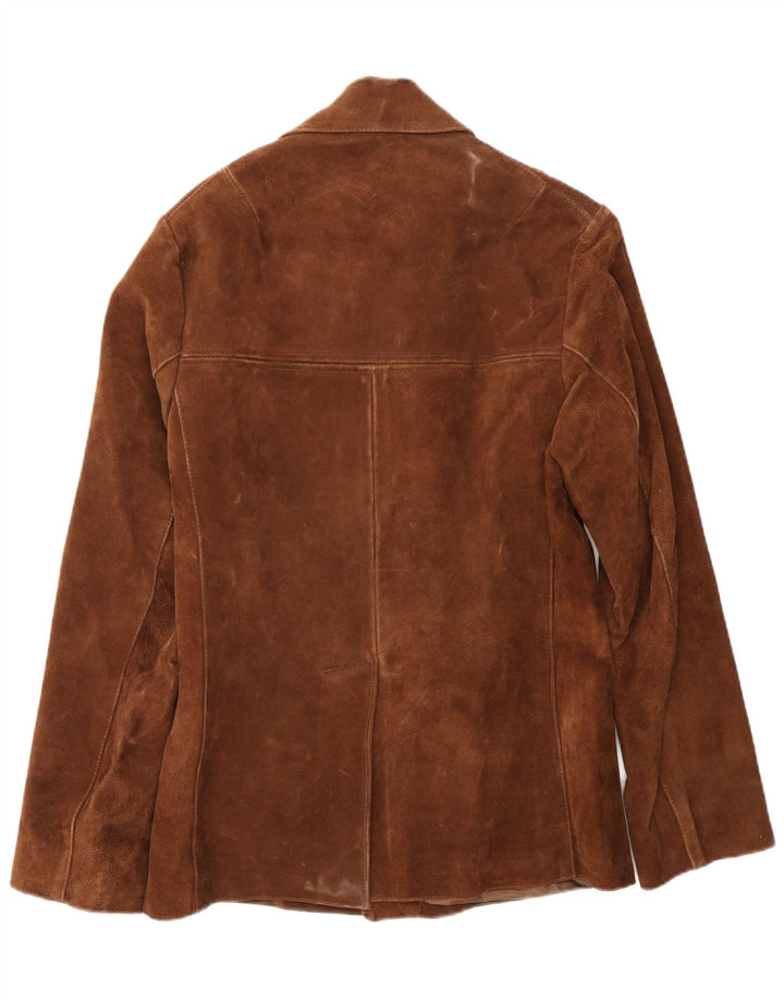 Jaqueta masculina vintage de camurça UK 36 pequena marrom