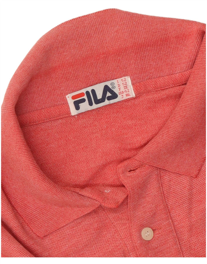 Camisa polo masculina FILA IT 52 grande vermelha manchada
