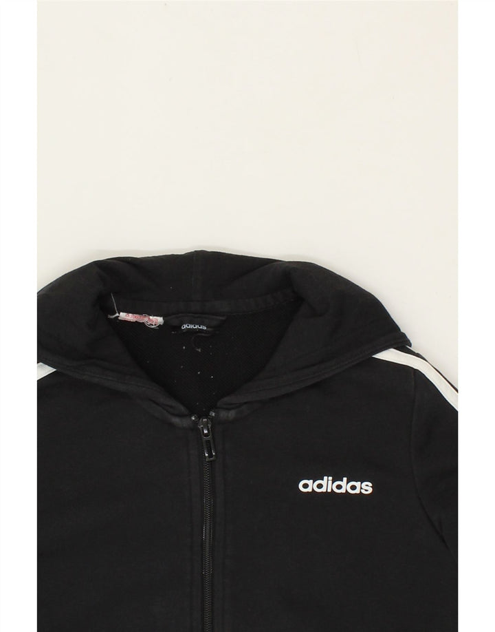 ADIDAS Boys Zip Hoodie Sweater 11-12 Years Black Cotton Vintage Adidas and Second-Hand Adidas from Messina Hembry 