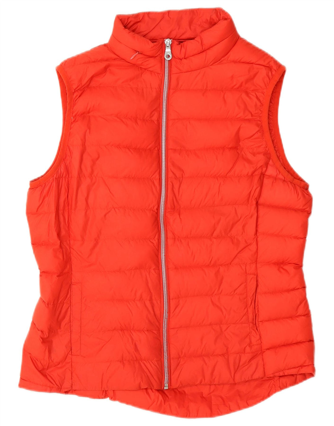 Colete acolchoado com capuz feminino Marks & Spencer UK 12 poliamida vermelha média