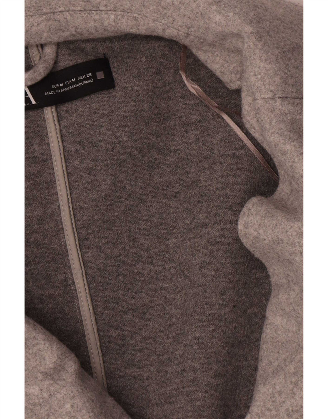 Jaqueta blazer feminina Zara UK 14 poliéster cinza médio