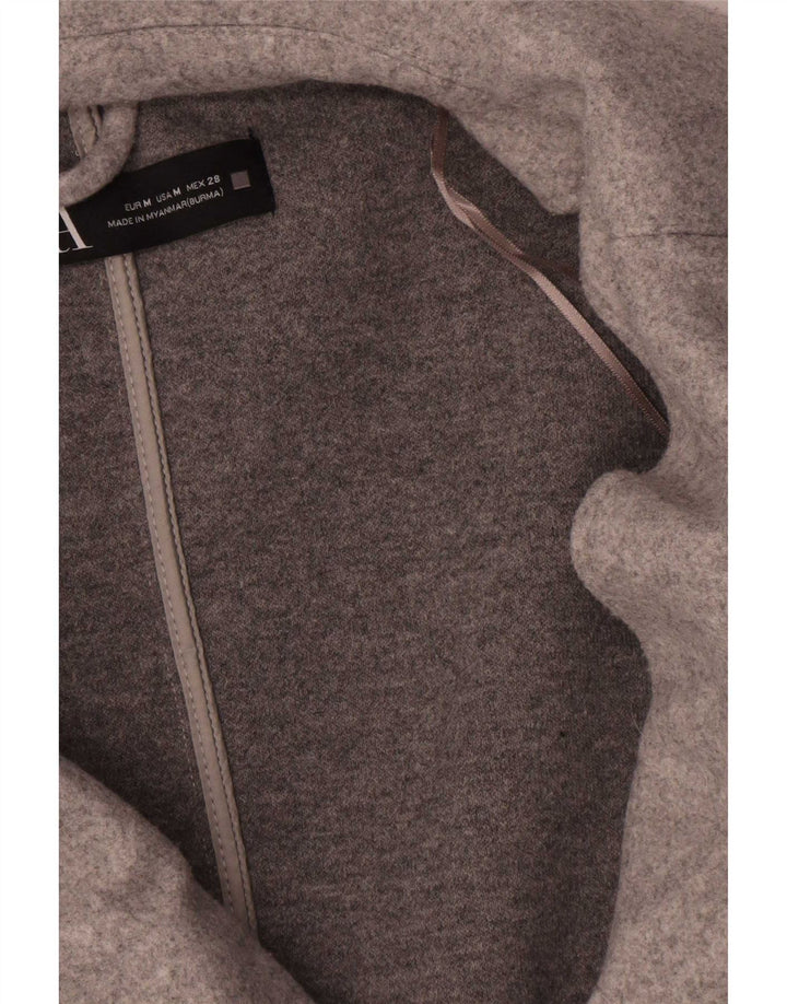 Jaqueta blazer feminina Zara UK 14 poliéster cinza médio