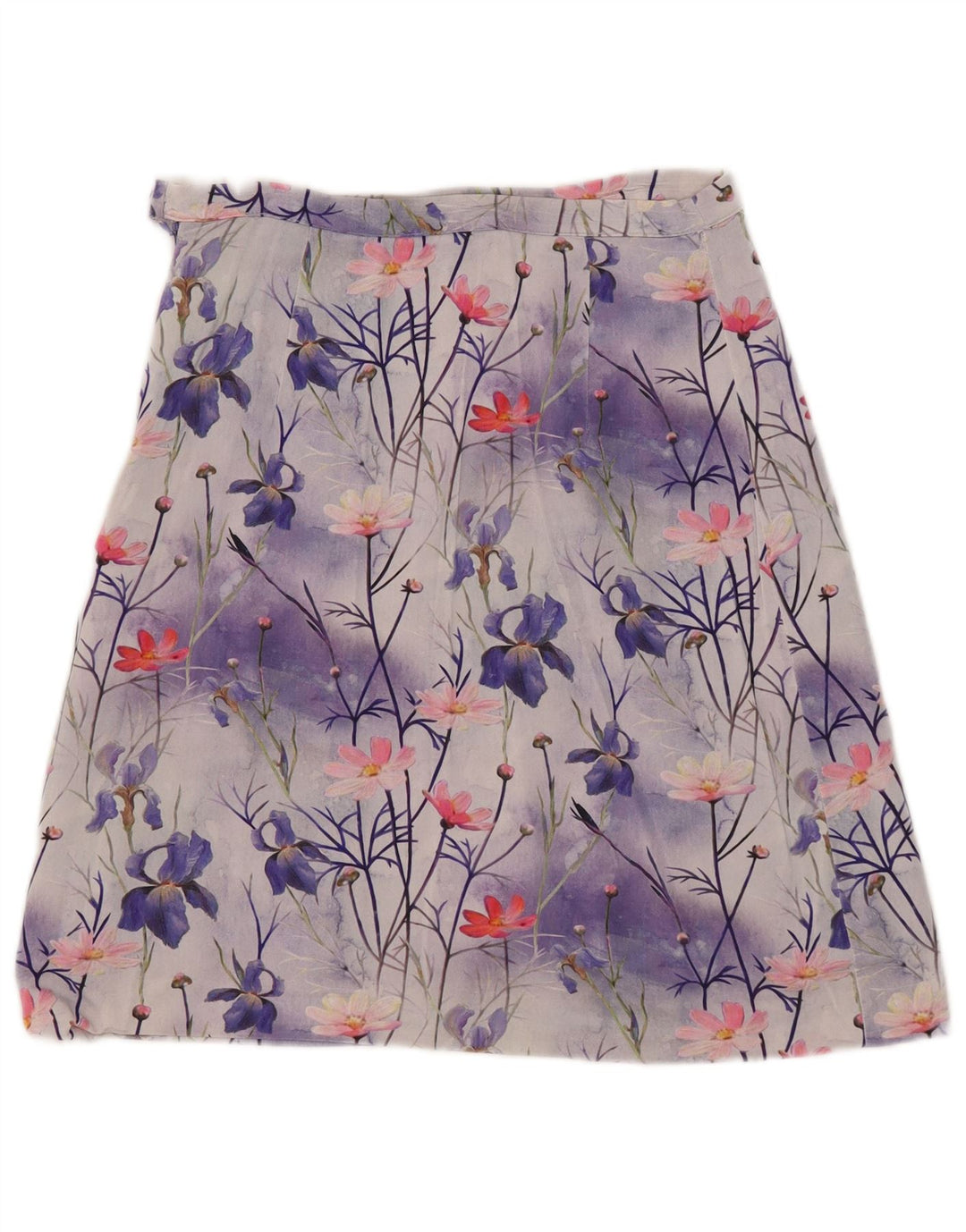 Saia vintage feminina linha A W30 média floral multicolorida