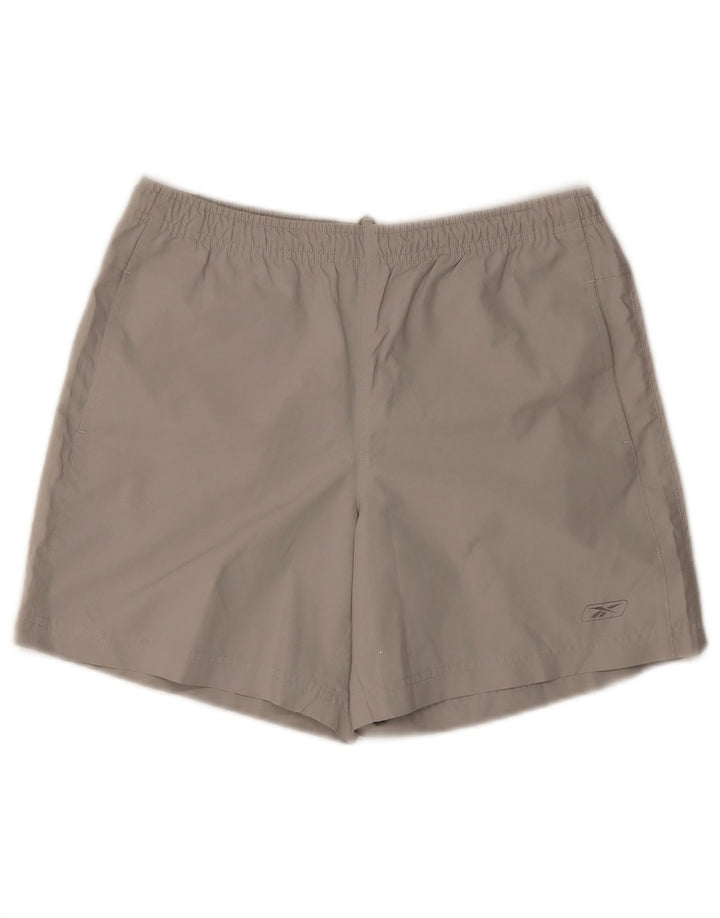 Shorts esportivos masculinos Reebok cinza médio