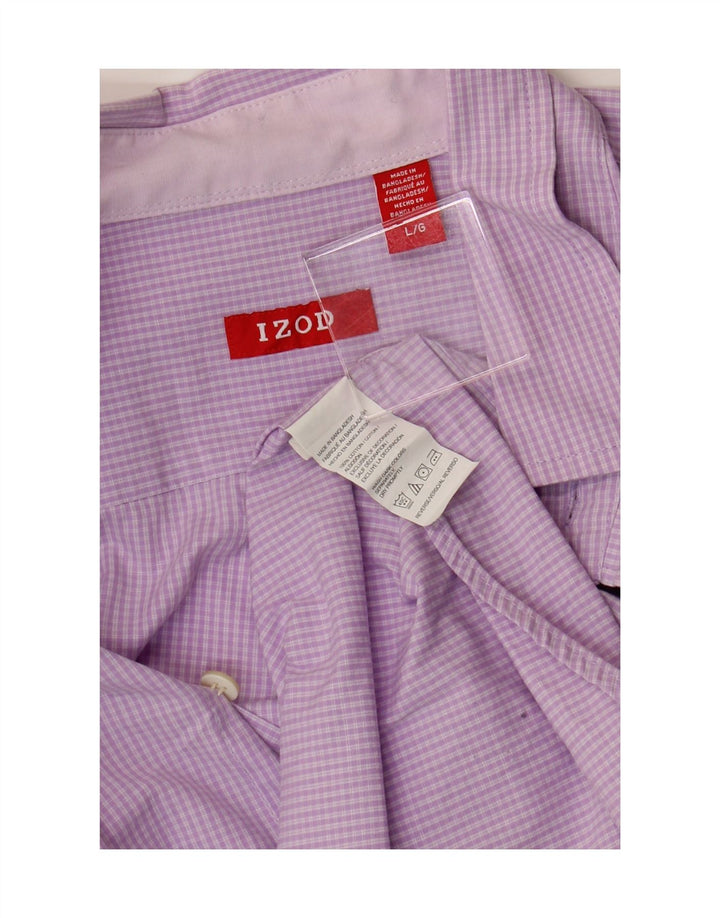 Camisa masculina IZOD grande algodão xadrez roxo