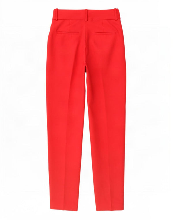 Calça feminina Zara Pegged Suit pequena W26 L27 poliéster vermelho