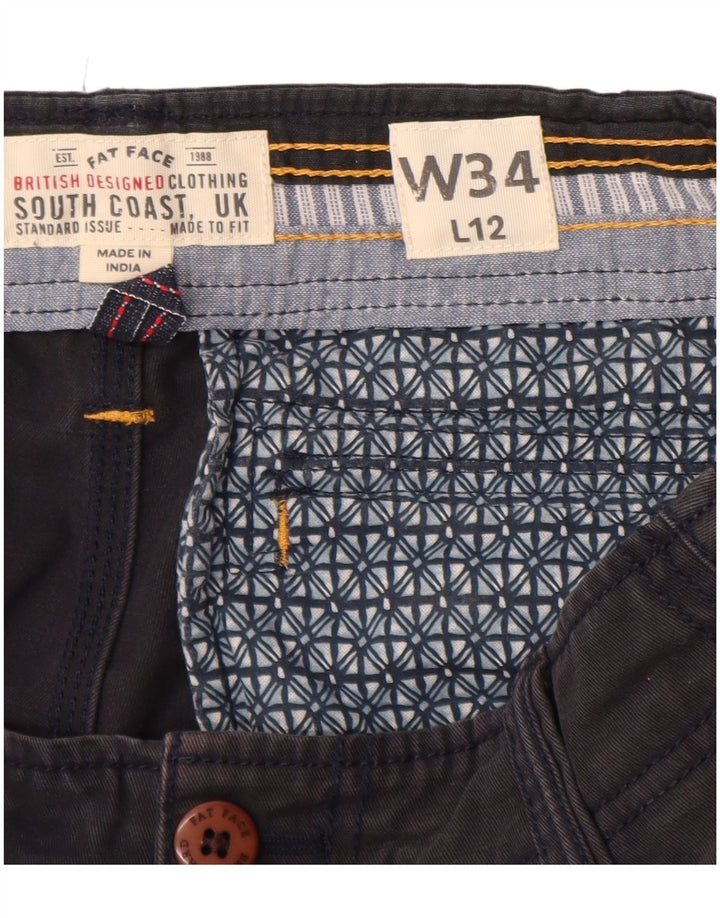 Shorts cargo masculino FAT FACE W34 grande algodão azul marinho