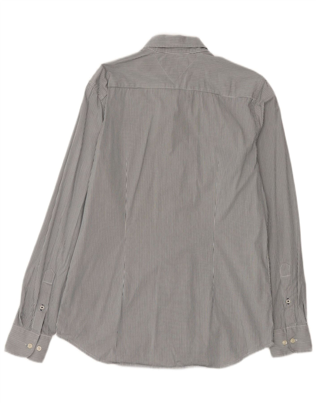 Camisa masculina TOMMY HILFIGER grande algodão listrado azul